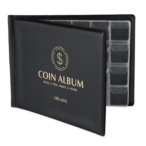 MUDOR Album Porte-monnaie Collection pour collectionneurs, 240 8 x 6 pouces, Noir  - Photo 1/6