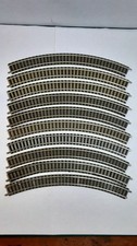 N (2) FLEISCHMANN  9125 - DIX RAILS COURBES - RAYON : 225,6 mm à 45 ° Bon ÉTAT