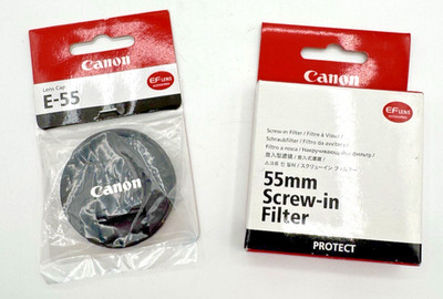 Canon 55mm PROTECT Multi-Resistant Coating UV Screw-in Filter & E-55 Lens Cap