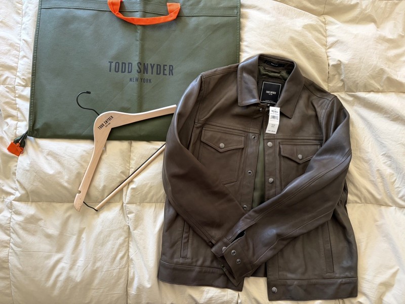 Todd Snyder Burnished Leather Dylan Jacket (Size: Medium/ Color: Olive)