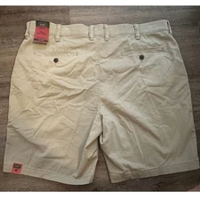 Foundry Big & Tall Mens Flex Flat Front Comfort Stretch Shorts Size 46 khaki
