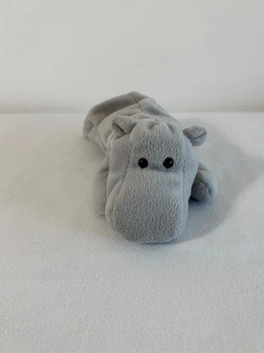 Vintage Ty Beanie Baby Happy the Hippo Gray 1st Gen. Tush Tag No Hang Tag