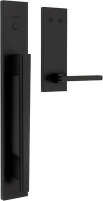 Caerus Matte Black Door Lock Handle & Deadbolt Set with Microban Protection