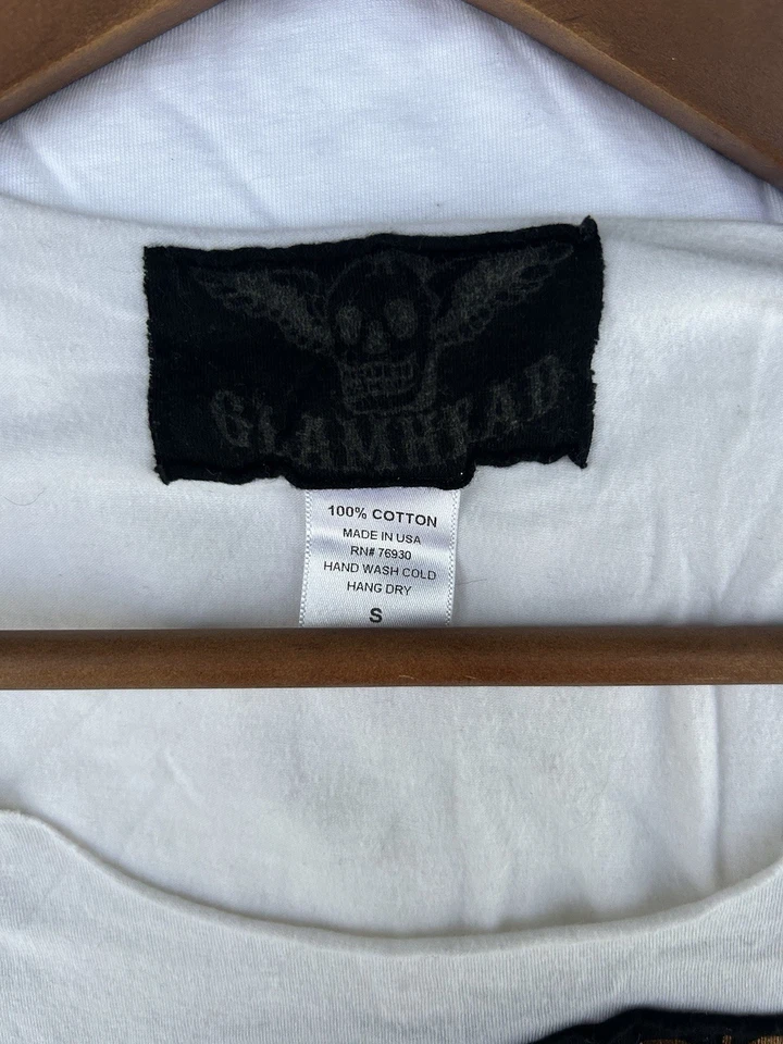 Camiseta Gráfica Tatuaje Glamhead Vintage Estilo Rock Y2K Hecha en EE. UU. Talla S Foto 2 de 3