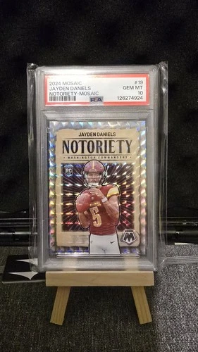 2024 Panini Mosaic Notoriety Jayden Daniels #19 Mosaic Prizm PSA 10