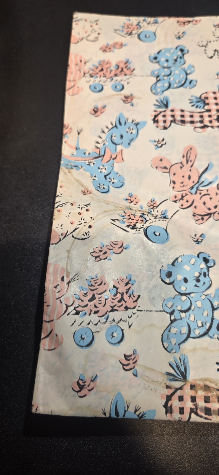 (2) Sheets Of Vintage Baby Blue And Pink Teddy Bears Babyshower Gift Paper 28x20 image 3