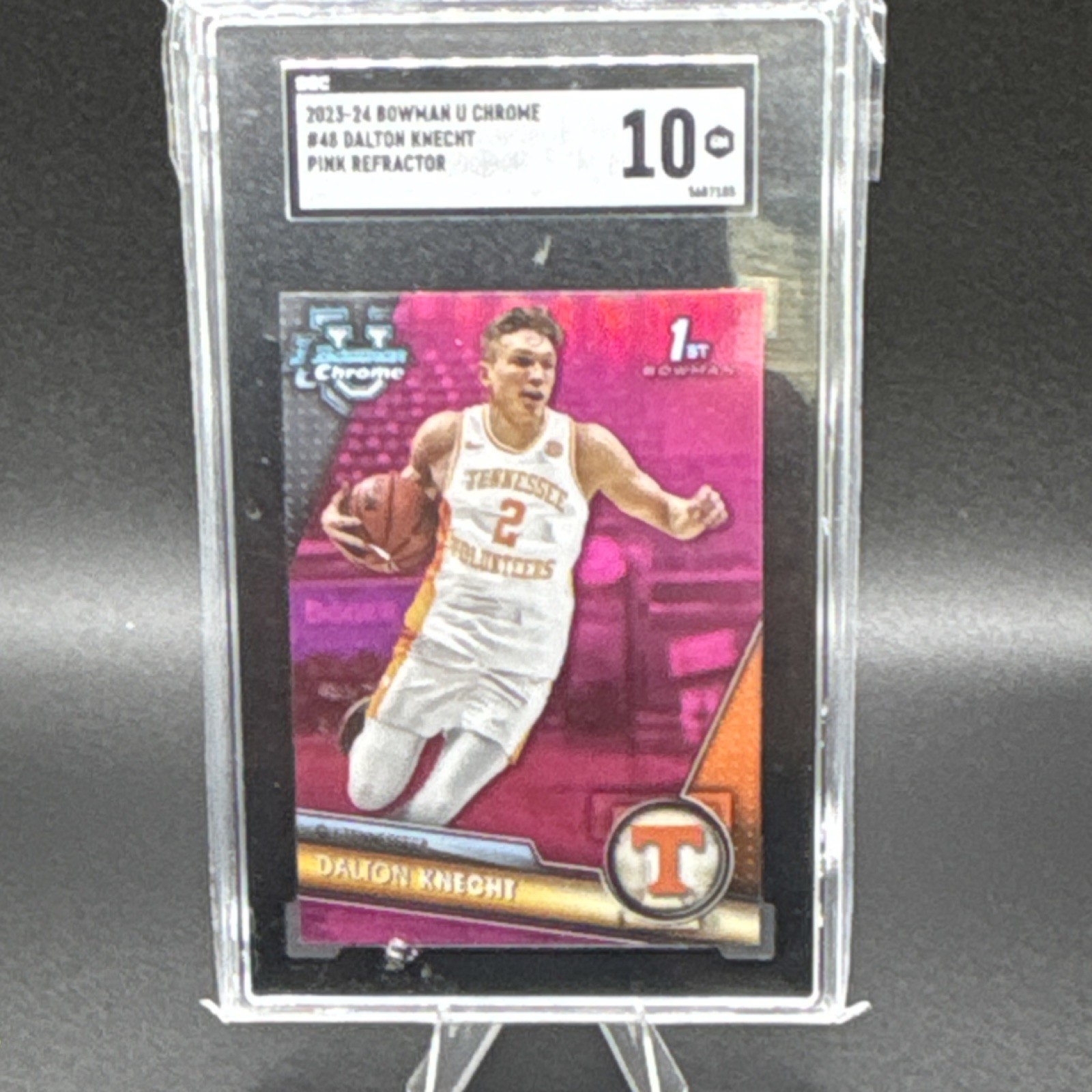 Topps 2023-24 Bowman U Chrome Dalton Knecht #48 Pink Refractor 1st RC SGC 10
