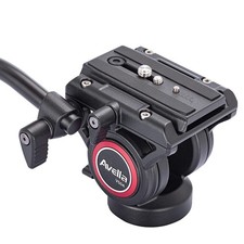 Video Tripod Fluid Head with Quick Release Plate, Lightweight Heavy Duty Comp...
