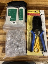 New RJ45 RJ11 CAT5 CAT6 NETWORK TOOL KIT CABLE TESTER CRIMPER - AY7