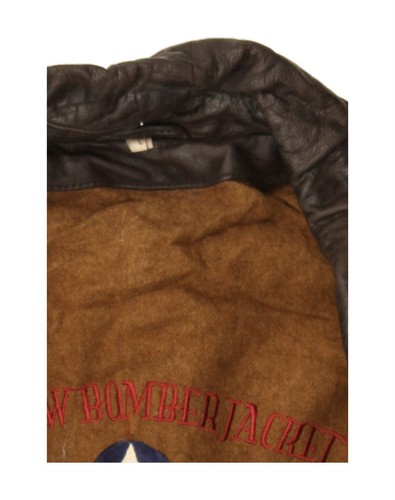 GANT Mens Leather Jacket UK 40 Large Brown Leather CZ36 - Picture 4 of 5