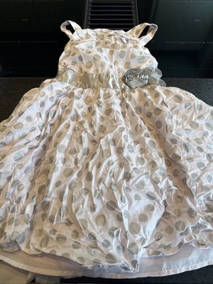 ORIGAMI Kleid beige lila grau Gr 7 J Zwillinge