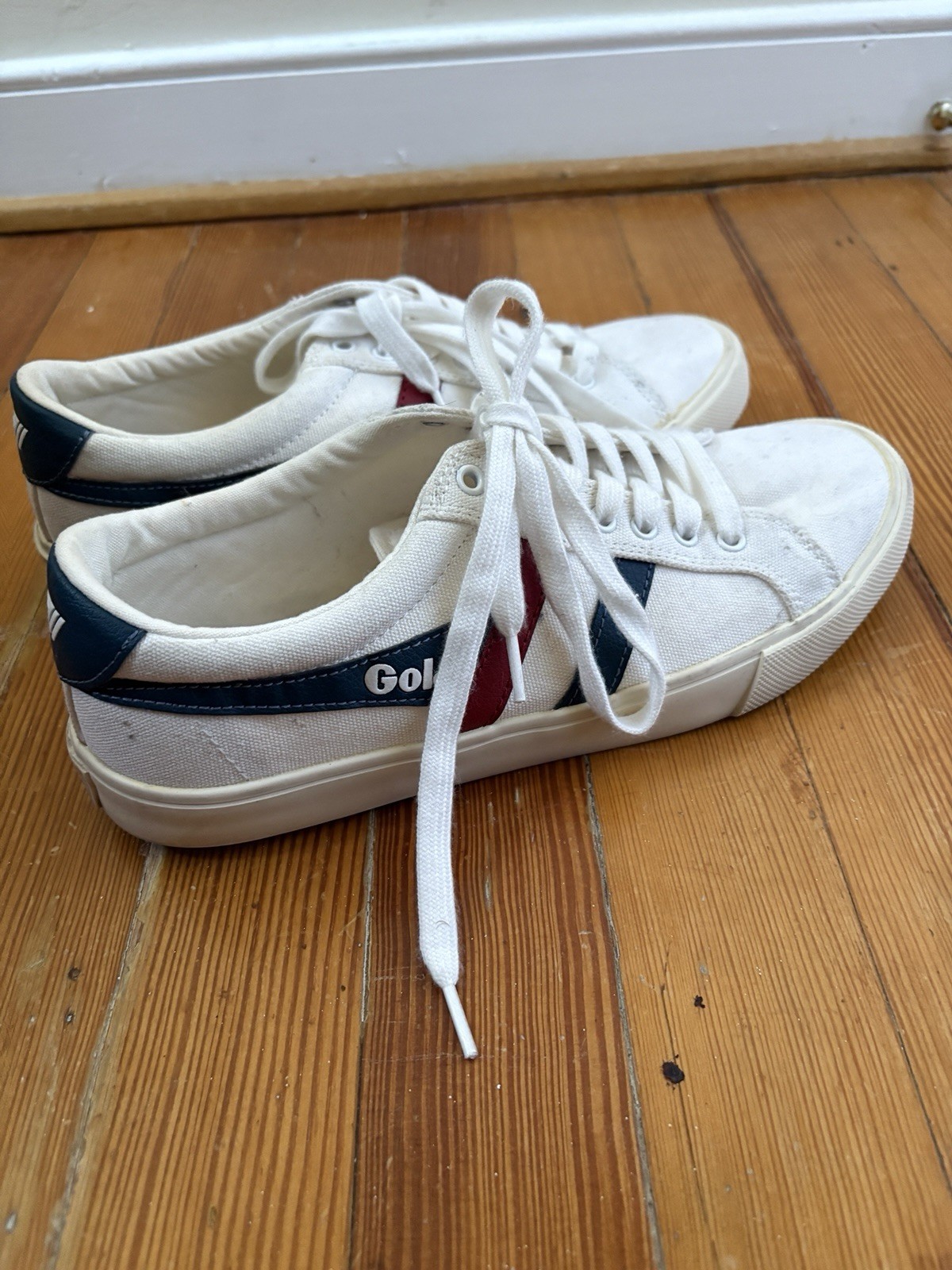 Gola White Classic Sneakers EU 41 Womens Size 10 Blue Red Accents