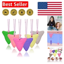 Sensory Chewing Necklaces for Anxiety Relief - 6 Pack Silicone Toys for all Ages