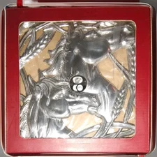 Arthur Court Aluminum Horse Head Trivet Vintage Equestrian Horses Wheat. New