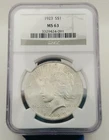 1923 Peace Silver Dollar NGC MS 63 #21081