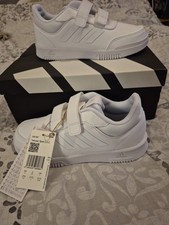 Cloud White Grey Adidas Tensaur Sport 2.0 Trainers Kids UK Size 2 Eu 34 - New
