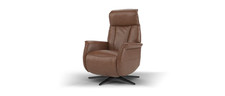 Sofology Heston Leather Chair Power Recliner in Relaxed Soft Brown