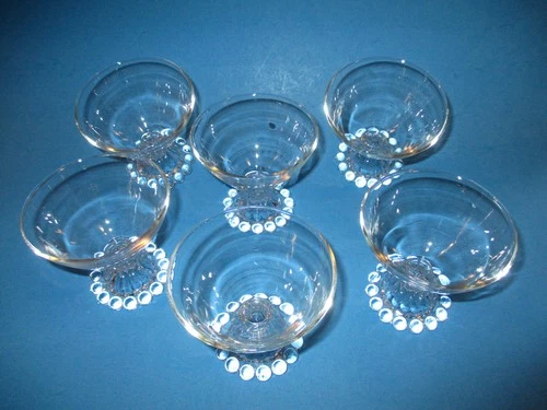 Vintage Set of 6 Boopie Candlewick Dessert Dishes Bowls