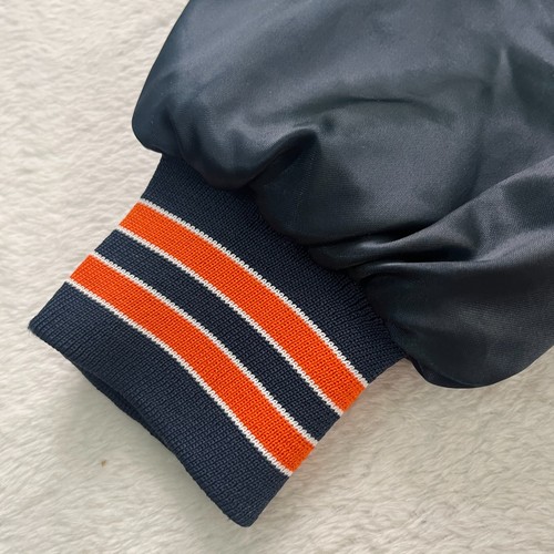 Giacca uomo Chicago Bears linea gesso XL blu scuro raso bomber NFL vintage - Foto 3 di 9