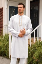 Men's Middle Eastern Clothes Long Sleeve Muslim Islamic Kaftan