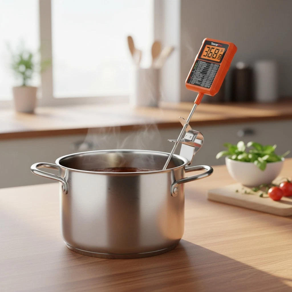 Digital Candy Thermometer with Pot Clip, Waterproof Design for Accurate Cooking