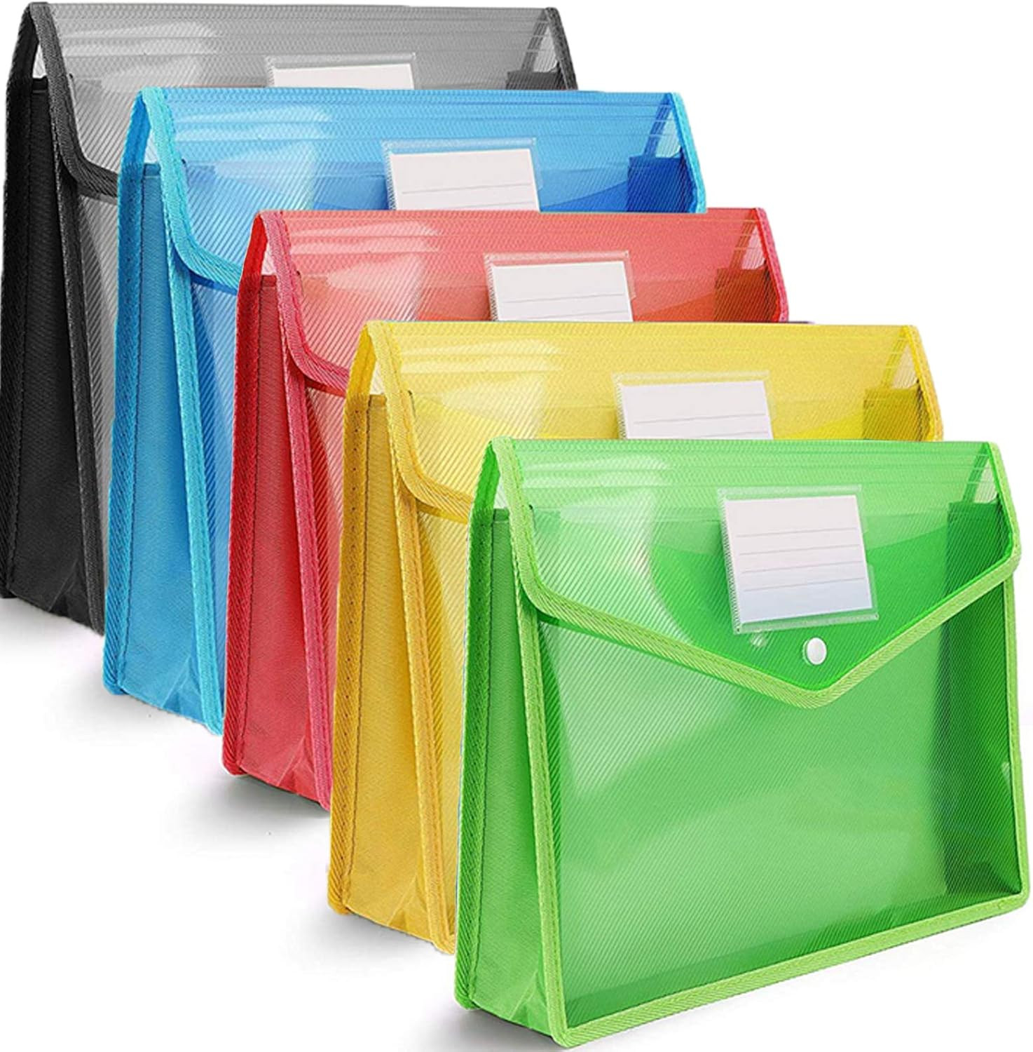 A4 Plastic Popper Wallets Document Folders Files Snap Closure Storage Organisers