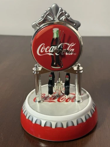 Coca Cola Model Anniversary Clock CCM46 Porcelain Base Acrylic Globe Vintage