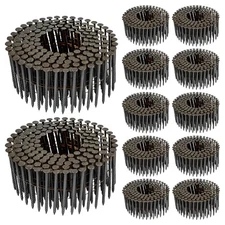 Siding Nails 2 IN - 3600 & 9k Count – 15 Degree Wire Collated Coil Siding Nails