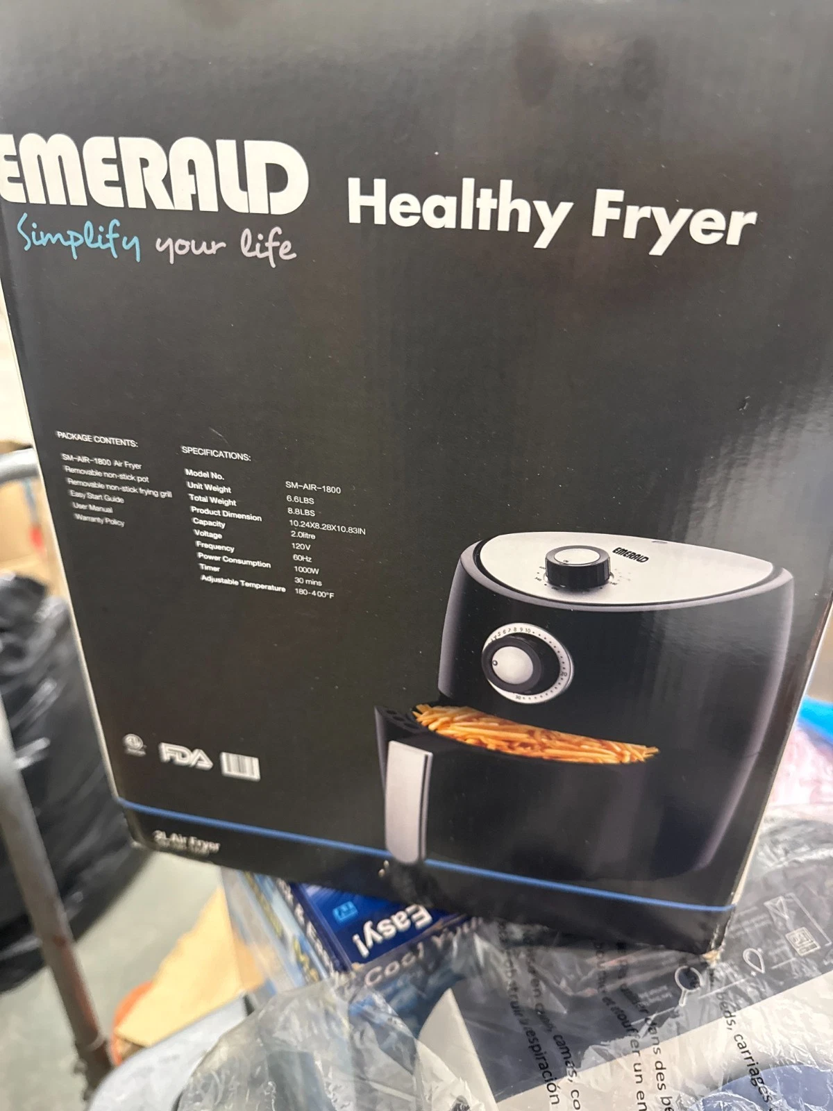 Emerald Healthy Fryer Air Cook Compact Kitchen Appliance