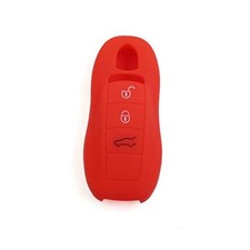 Silicone Keyless Entry Car Remote Key Fob Case Cover Protector for Porsche Red