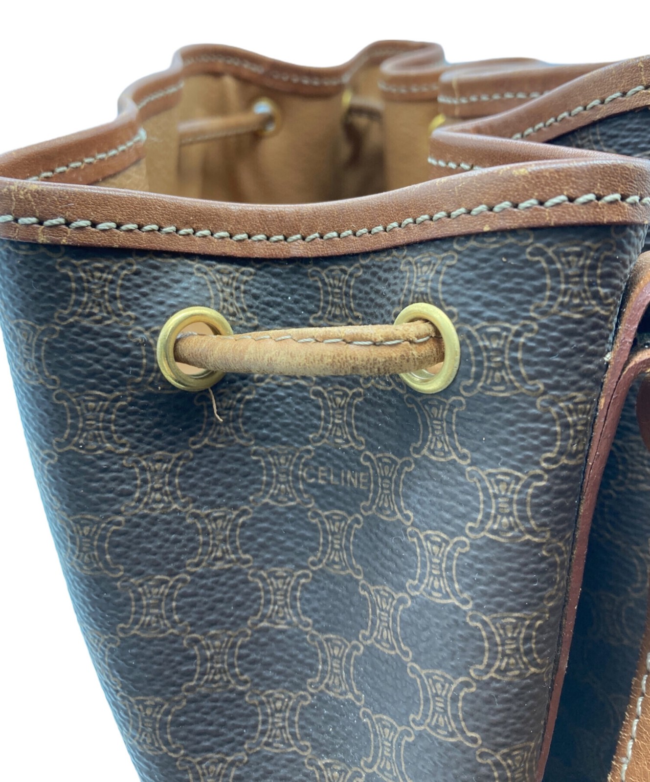 CELINE Macadam Pattern Drawstring Shoulder bag Br… - image 20