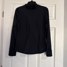 Climate Right By Cuddl Duds Black Size M Thumb Holes Crew Neck Base Layer