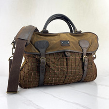 Barbour Wax Leather Fishing Satchel Olive Briefcase Laptop Tarras Messenger Bag