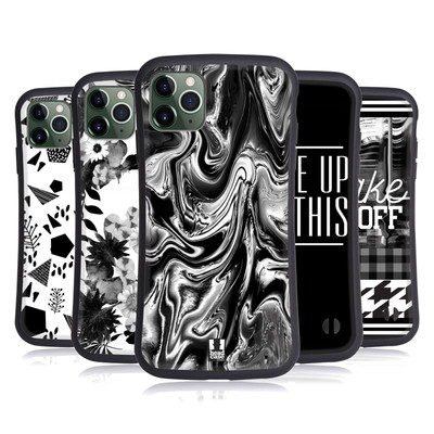 HEAD CASE DESIGNS SCHWARZWEISS TRENDS HYBRID HUELLE FÜR APPLE iPHONES HANDYS