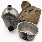 Vintage 1945 U.S. Military Canteen AGMCO Bottle Cup & Canvas Cover WW2 Era