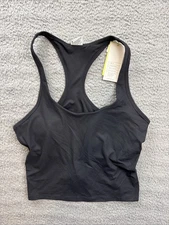 All in Motion Womens Medium Black Everyday Soft Rib Cropped Support Tank Top