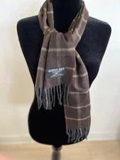 BROWN TAN PLAID GEOFFREY BEENE CASHME SCARF