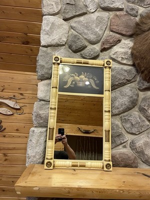 Lambert Hitchcock Mirror Federal Style Trumeau Eglomise 30x15