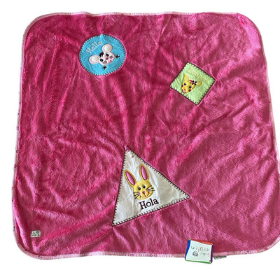 Baby Einstein Pink Plush Security Blanket 27.5x27.5 Hello Hola Bonjour NWT