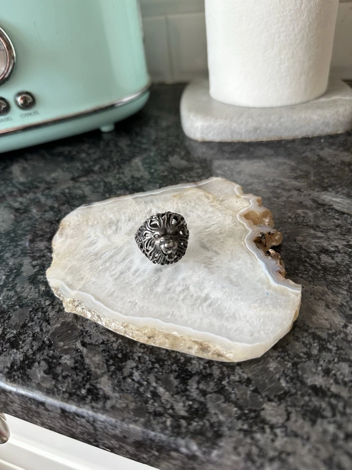 Size 14 Gordon & Smith 925 Silver Plated 1985 Vintage Lion Head Biker Men’s Rare - Image 2 of 4