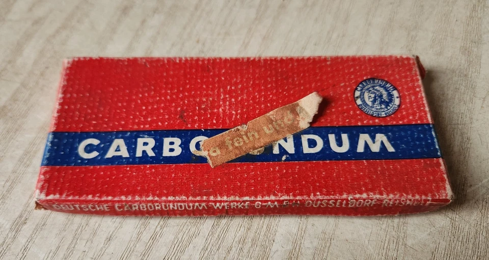 Ancienne Pierre à Affuter CARBORUNDUM ds Boîte d'Origine + Notice * Dusseldorf - Photo 3/4