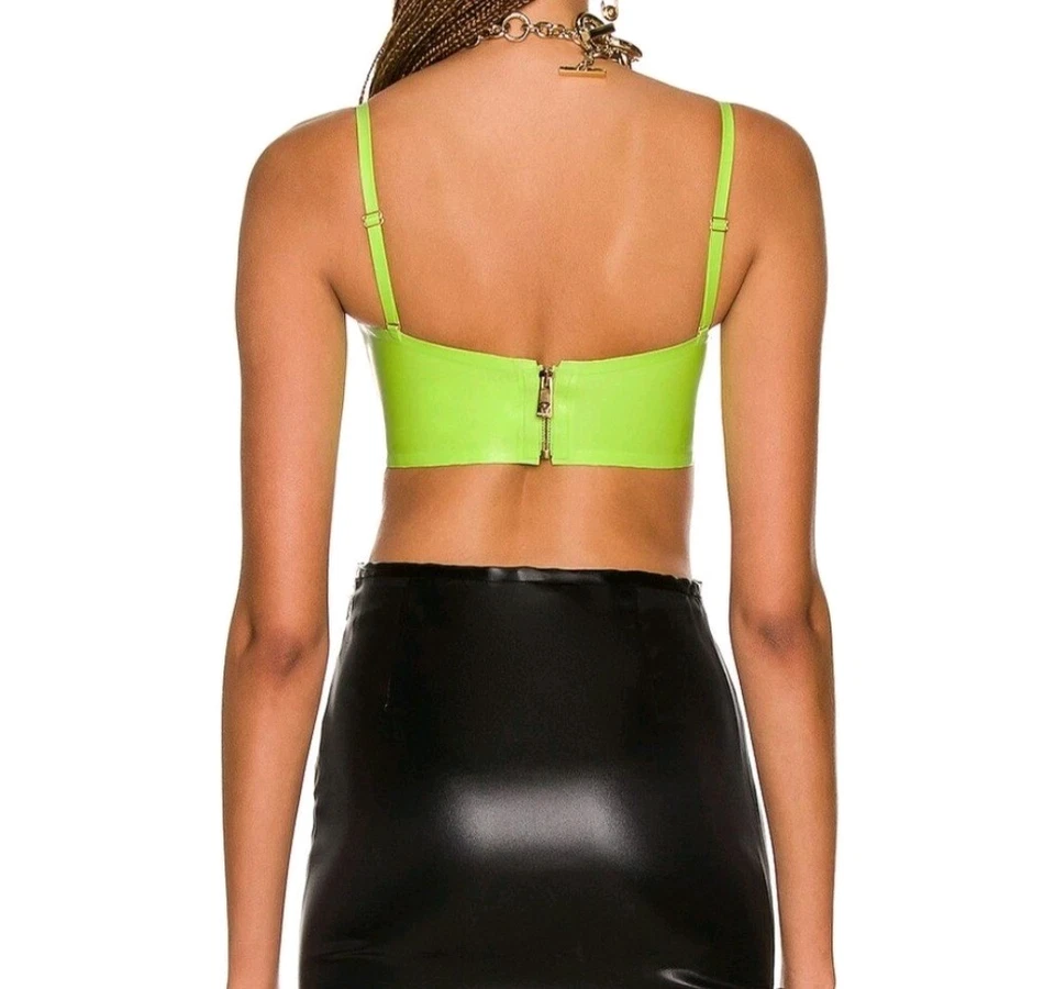 VERSACE Medusa latex bralette, Size 36 US Size 6 Green (EXCELLENT CON RSVP $1675 - Image 3 of 4