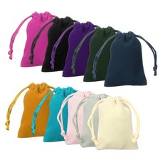20pcs Velvet Gift Bags 2" x 2.8" Drawstring Jewelry Pouches 10 Colors