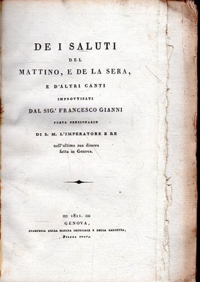 De i saluti del mattino, e de la sera, e d'altri canti