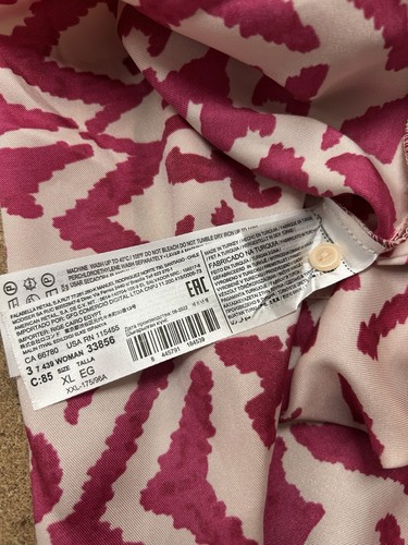 Mango Pink/White Satin Wrap Dress, Size UK14, Formal/Occasion, BNWT - Picture 12 of 14