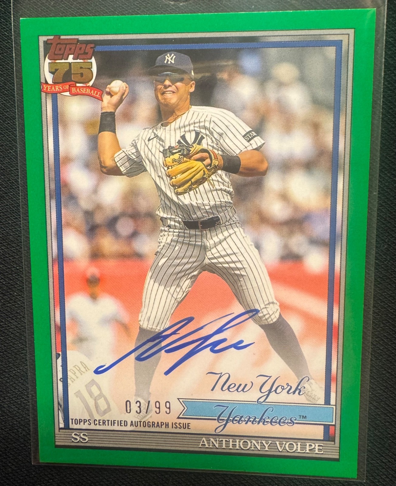Anthony Volpe #91A-AV Baseball Cards 2026 Topps 1991 Autograph trading card — raw and PSA graded price guide