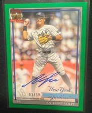 2026 Topps Series 1 Anthony Volpe 1991 Topps Autographs #91A-AV Green /99