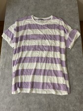 George  Maternity Purple  & White Stripe T-Shirt - Size 24- Cotton 