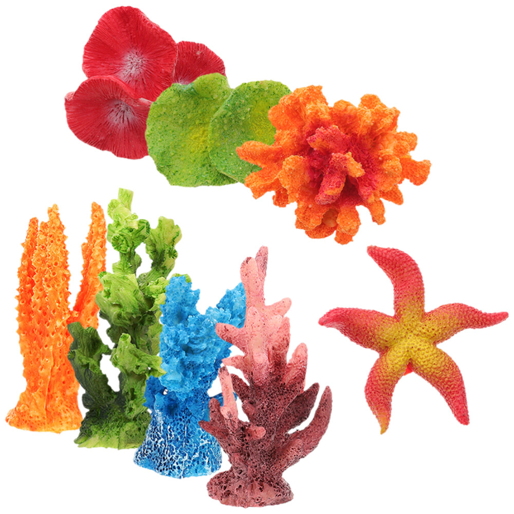 8pcs Aquarium Decorations Fish Tank Plants Coral Reef Decors Fish Tank