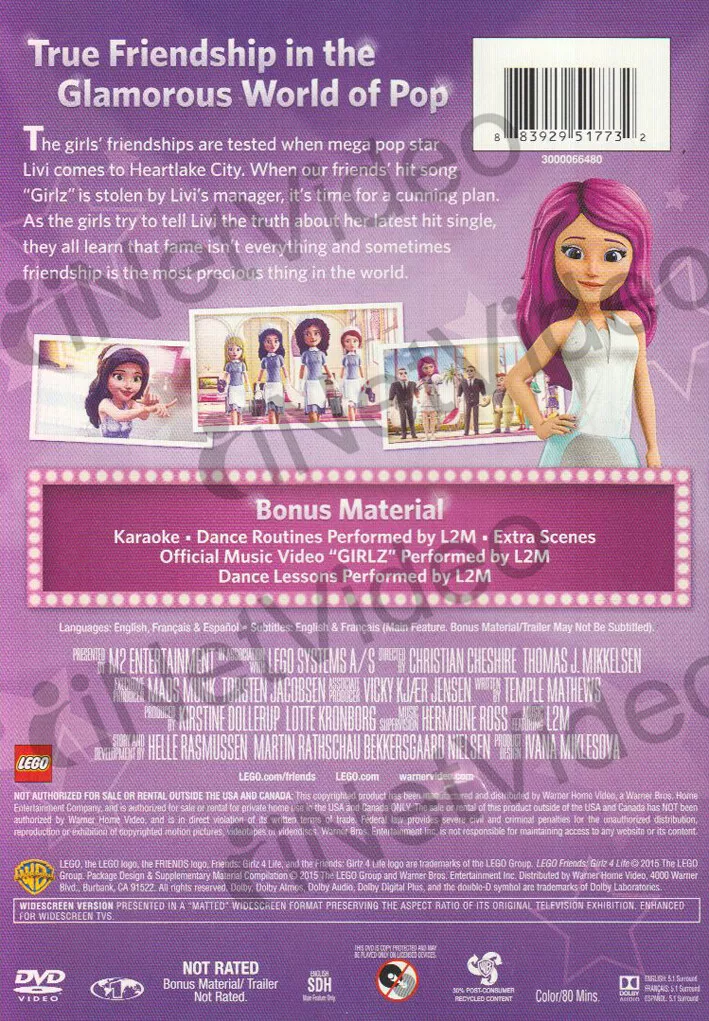 Lego Friends Girlz 4 Life Original Movie New DVD